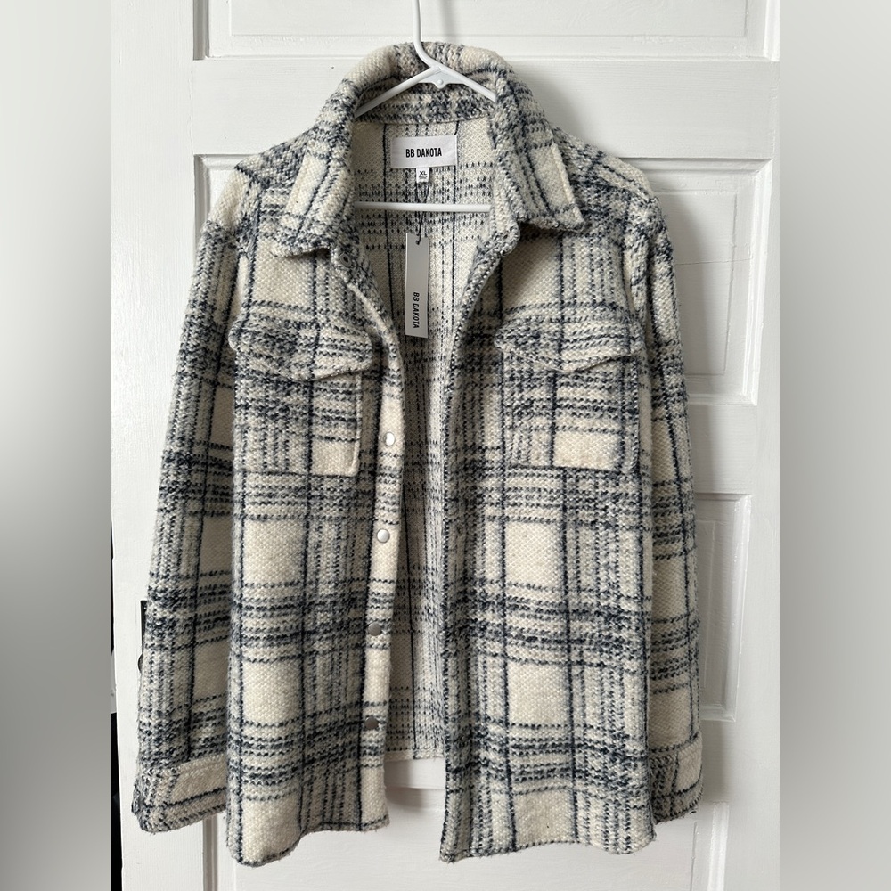 BB Dakota navy flannel shacket